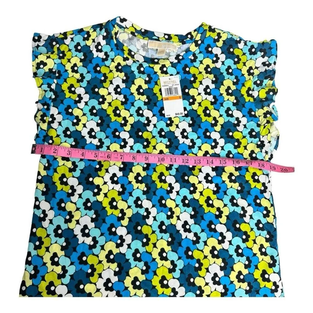 Michael Kors Women's Short Sleeve Limeade Colorful Print Sz S NWT - Image 3