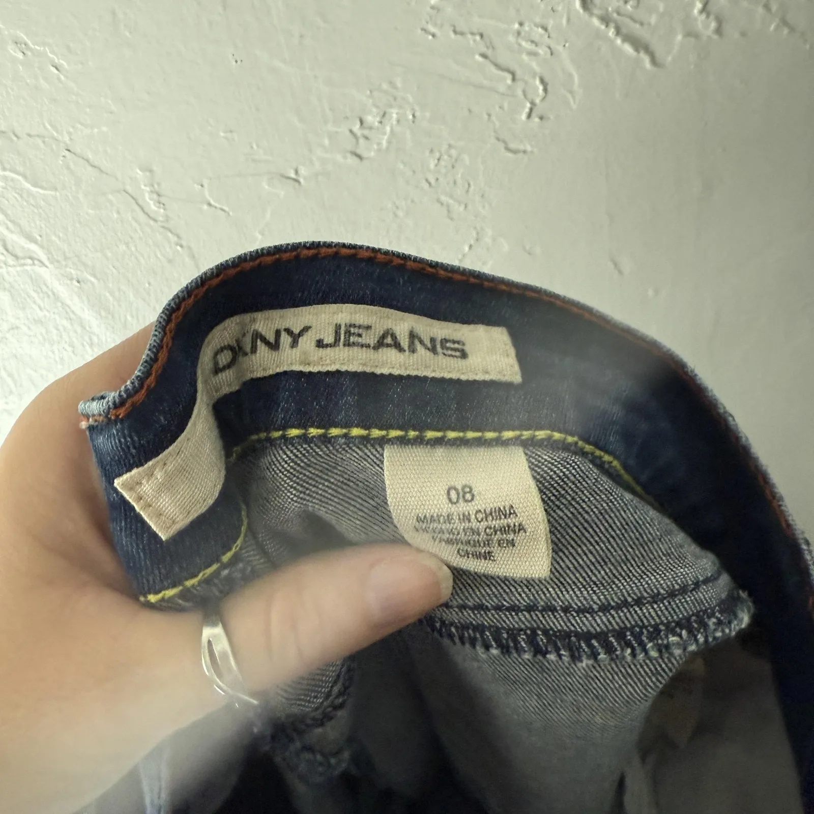 DKNY Jeans‎ Y2k 8 Blue Skinny Denim Studded Pocket Stretch Jeggings Pants - Image 10