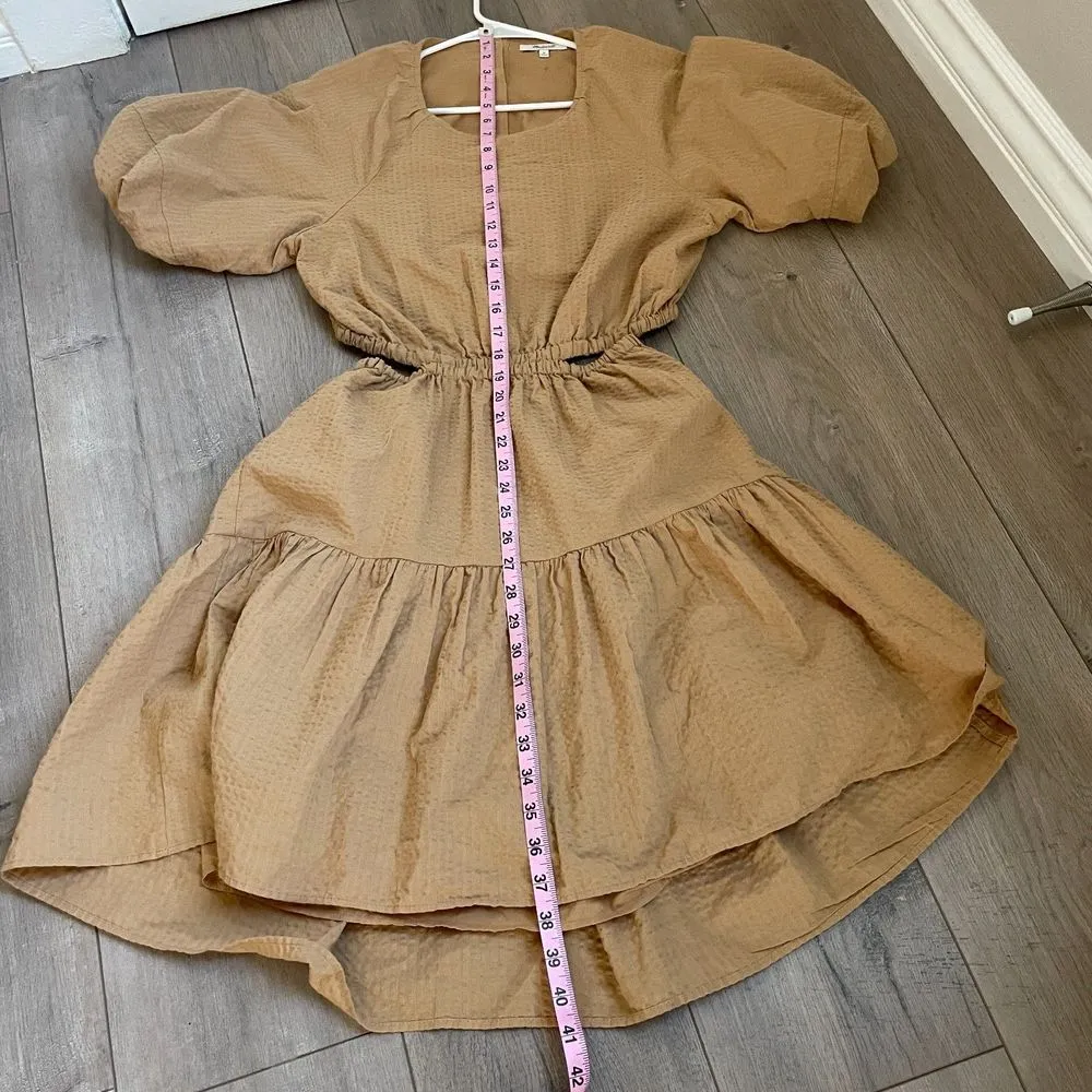 Madewell Seersucker Puff-Sleeve Cutout Mini Dress - Image 13