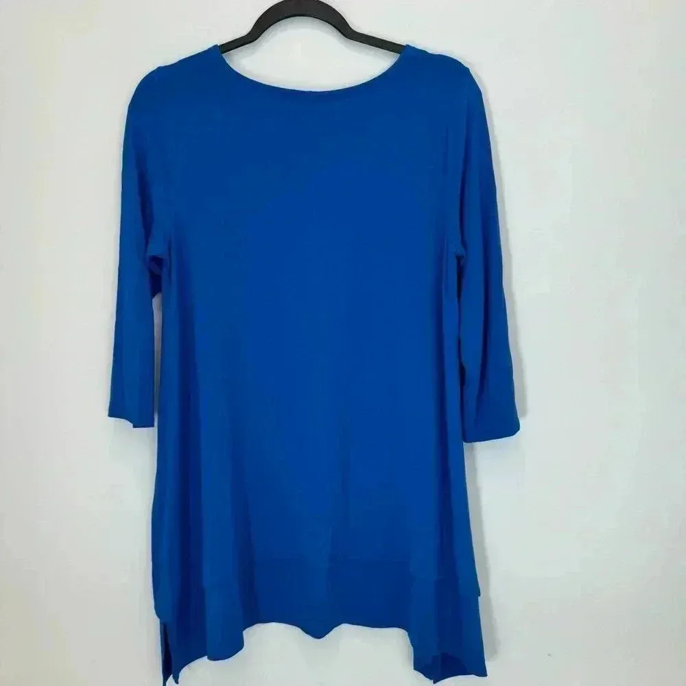 Eileen Fisher Lightweight Viscose Jersey Jewel Neck Tunic, Catalina, SP - Image 9