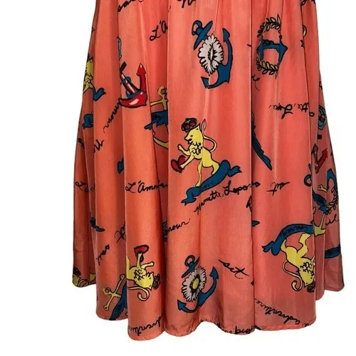 NANETTE LEPORE L'AMOUR Sweetheart Logo‎ Anchor Sun Dress EUC Size 11 - Image 6