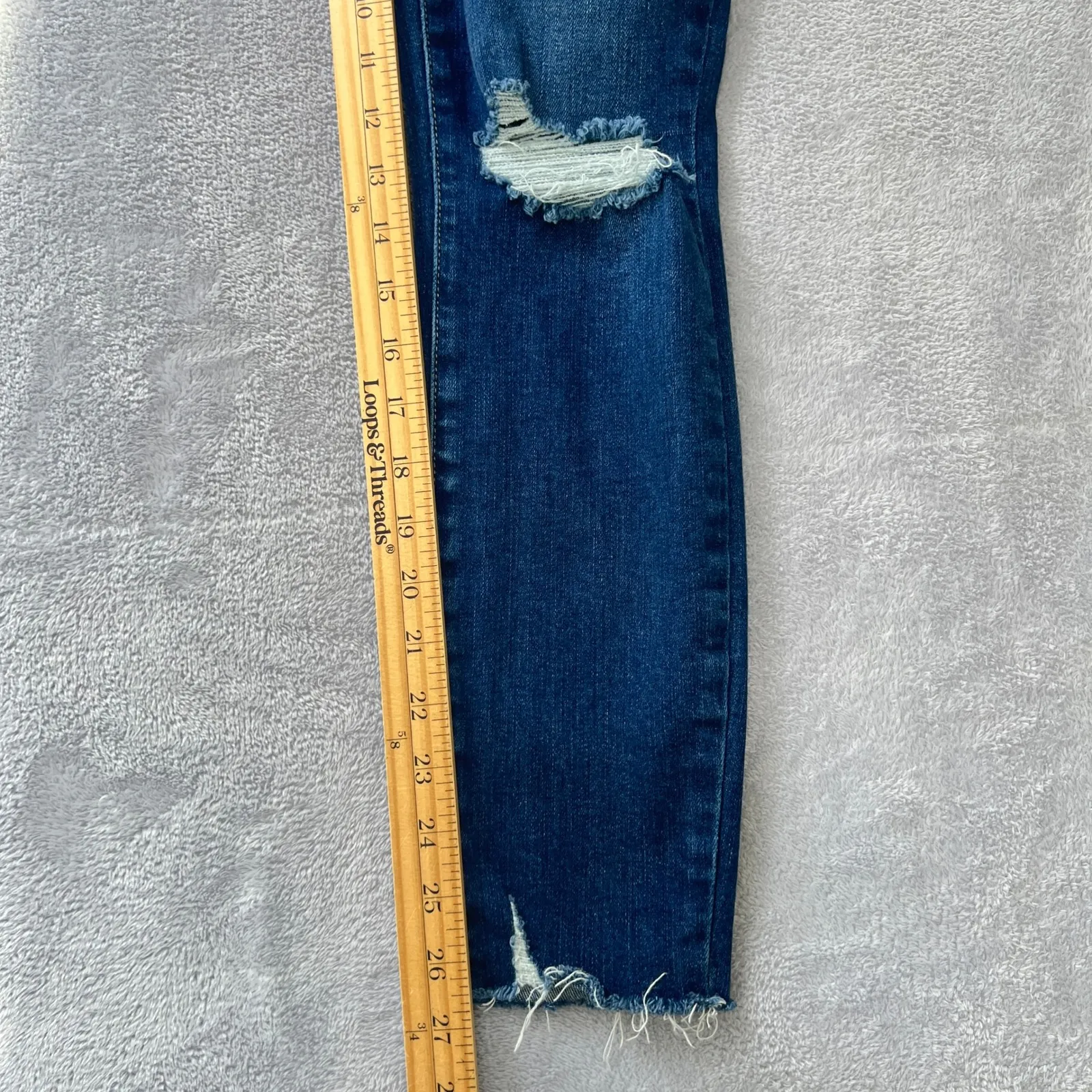 PAIGE Verdugo Ankle Jeans Women's Size 26 Dark Wash Distressed Skinny Casual - Image 7