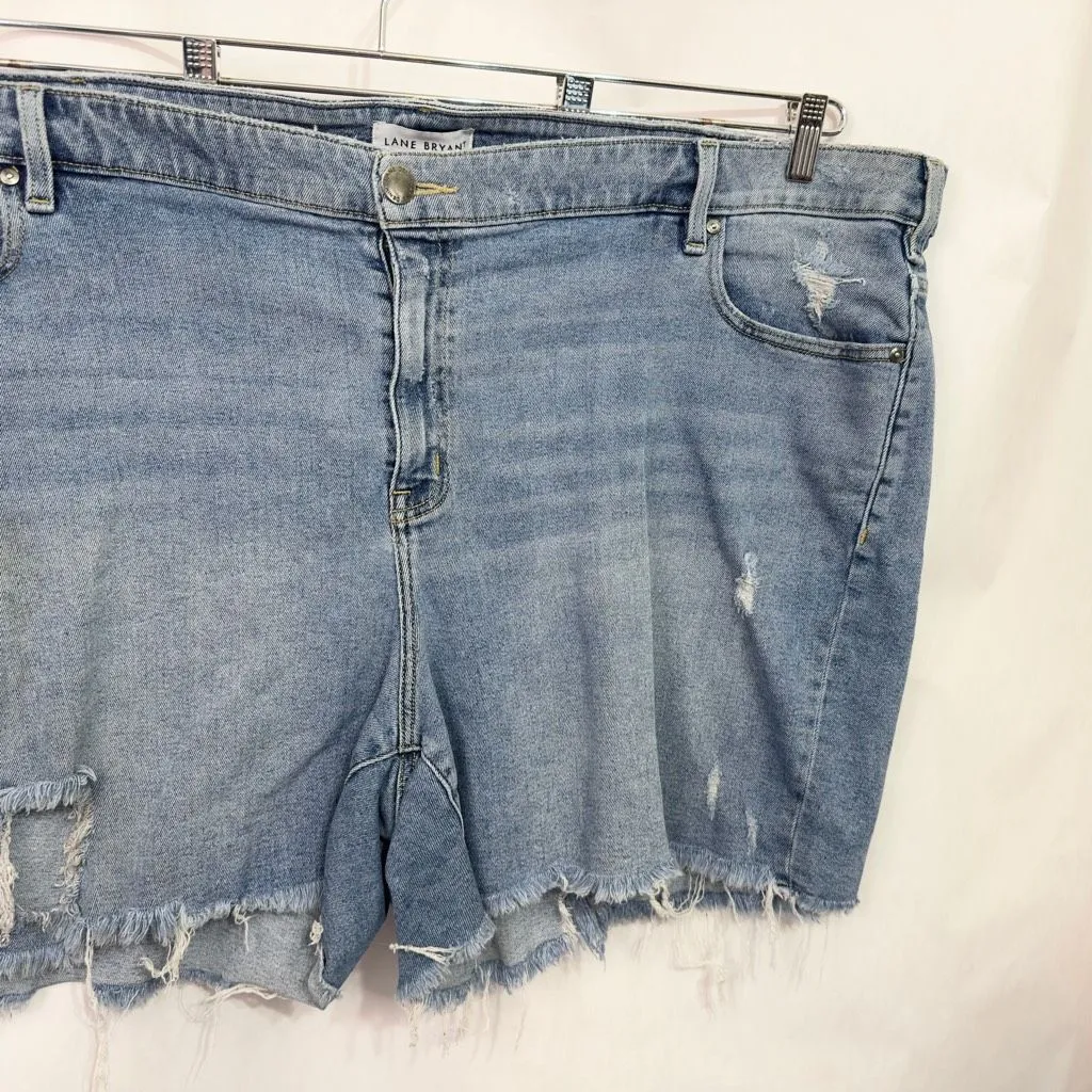 Lane Bryant Plus Size 26 Shorts Mid Rise Girlfriend Denim Blue‎ Stretch 1460 - Image 4