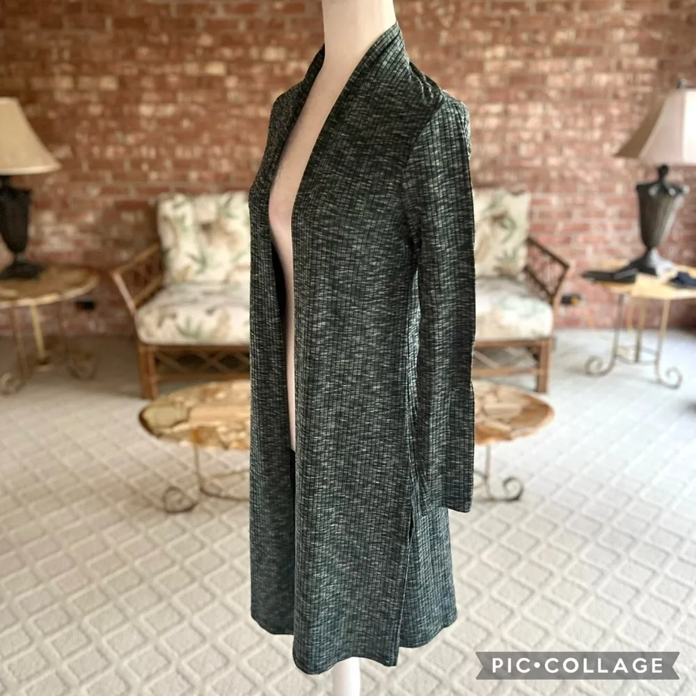 Bobeau Duster Green Heathered Knit Long Cardigan XS Brunch Layering Work - Image 5