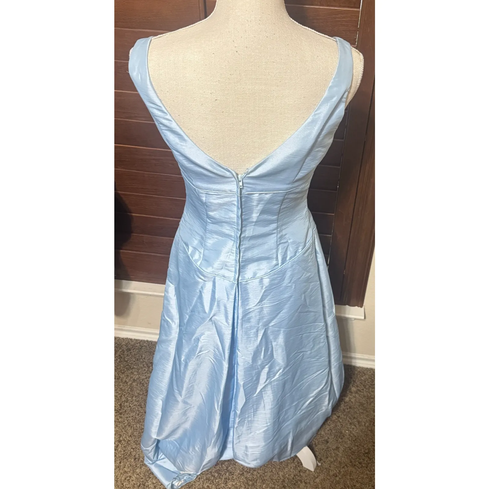 Powder Blue Prom Dress Princess Cinderella sz 6/8 Baylia designs Y2K Taffeta - Image 5