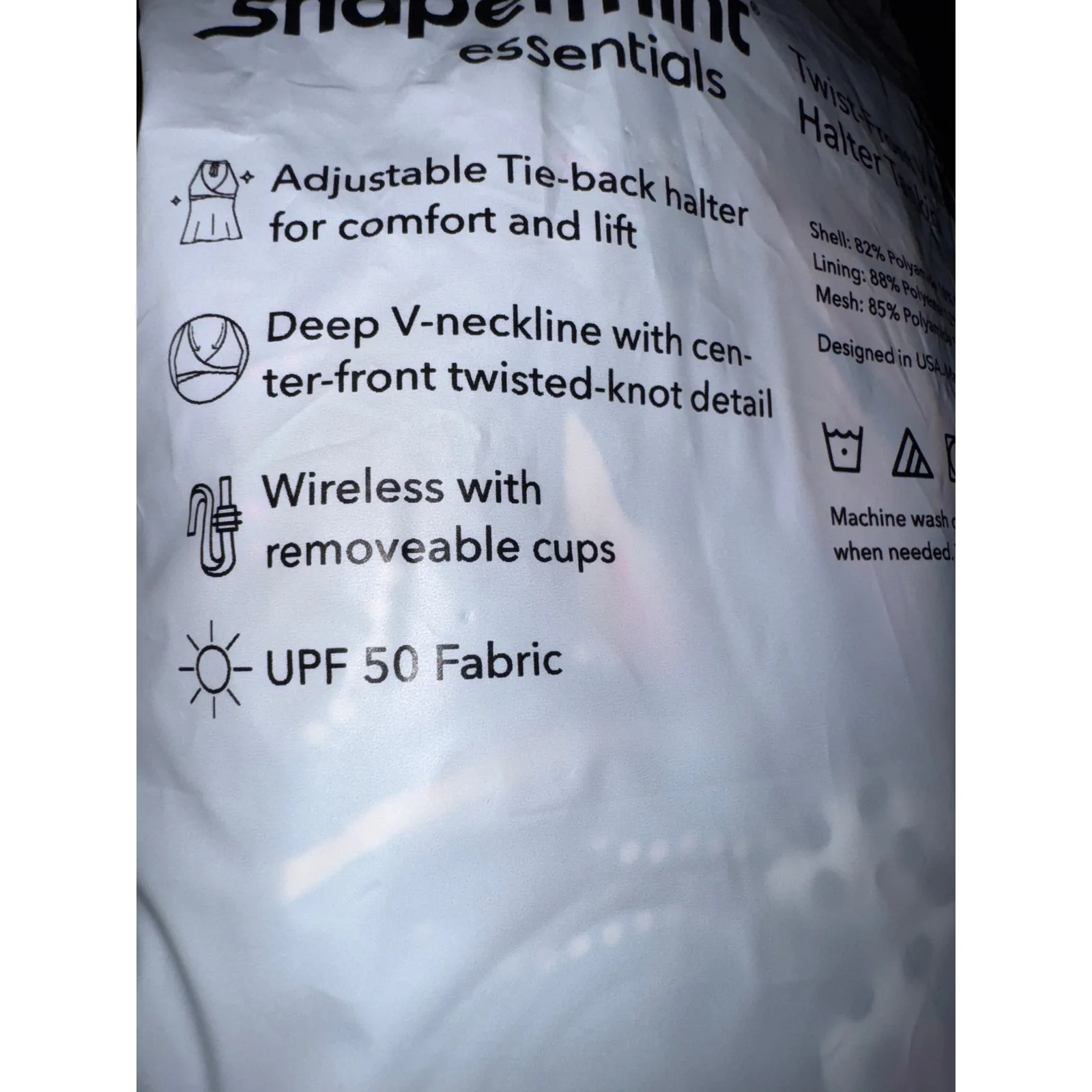 Brand New Shapermint Essentials Womens Size M Tropical Halter Tankini Swimwear Size M - Image 4