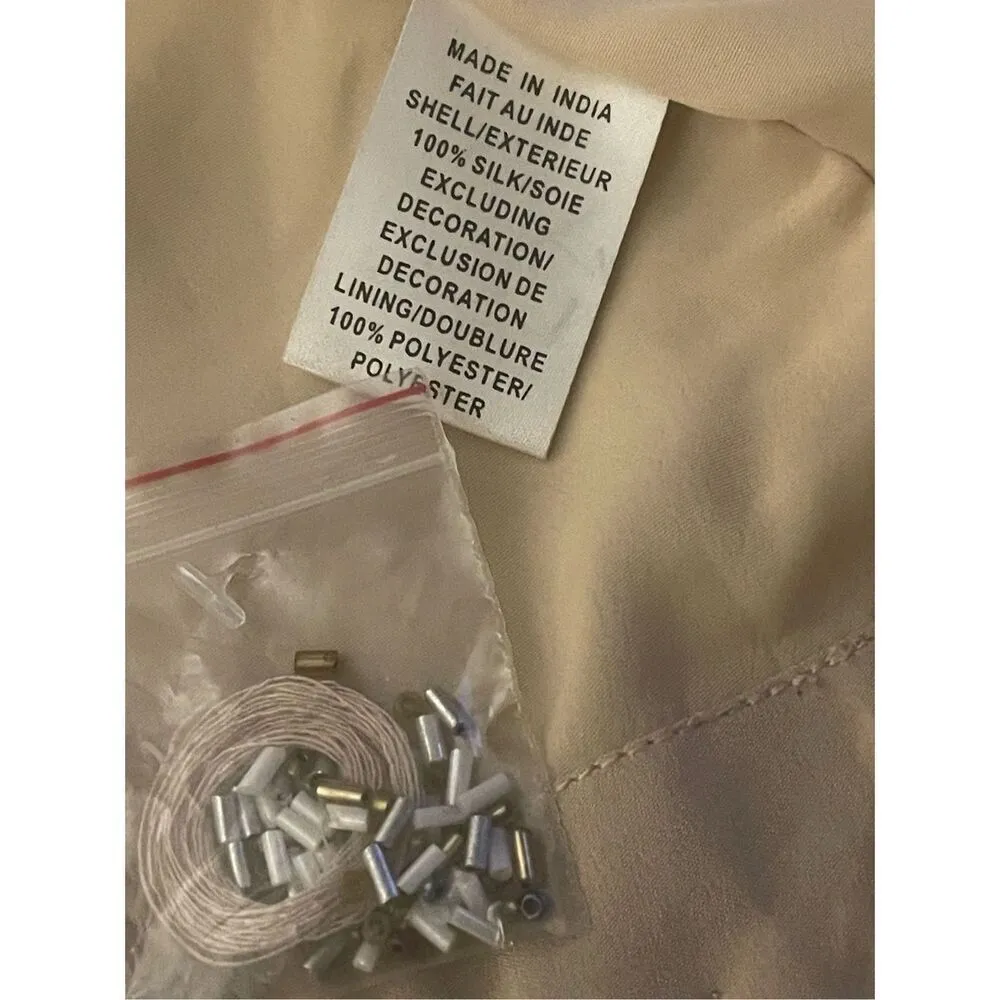 Haute Hippie (Serena Gossip Girl) Beaded Blazer Tan/ Gold XS Evening Jacket - Image 12