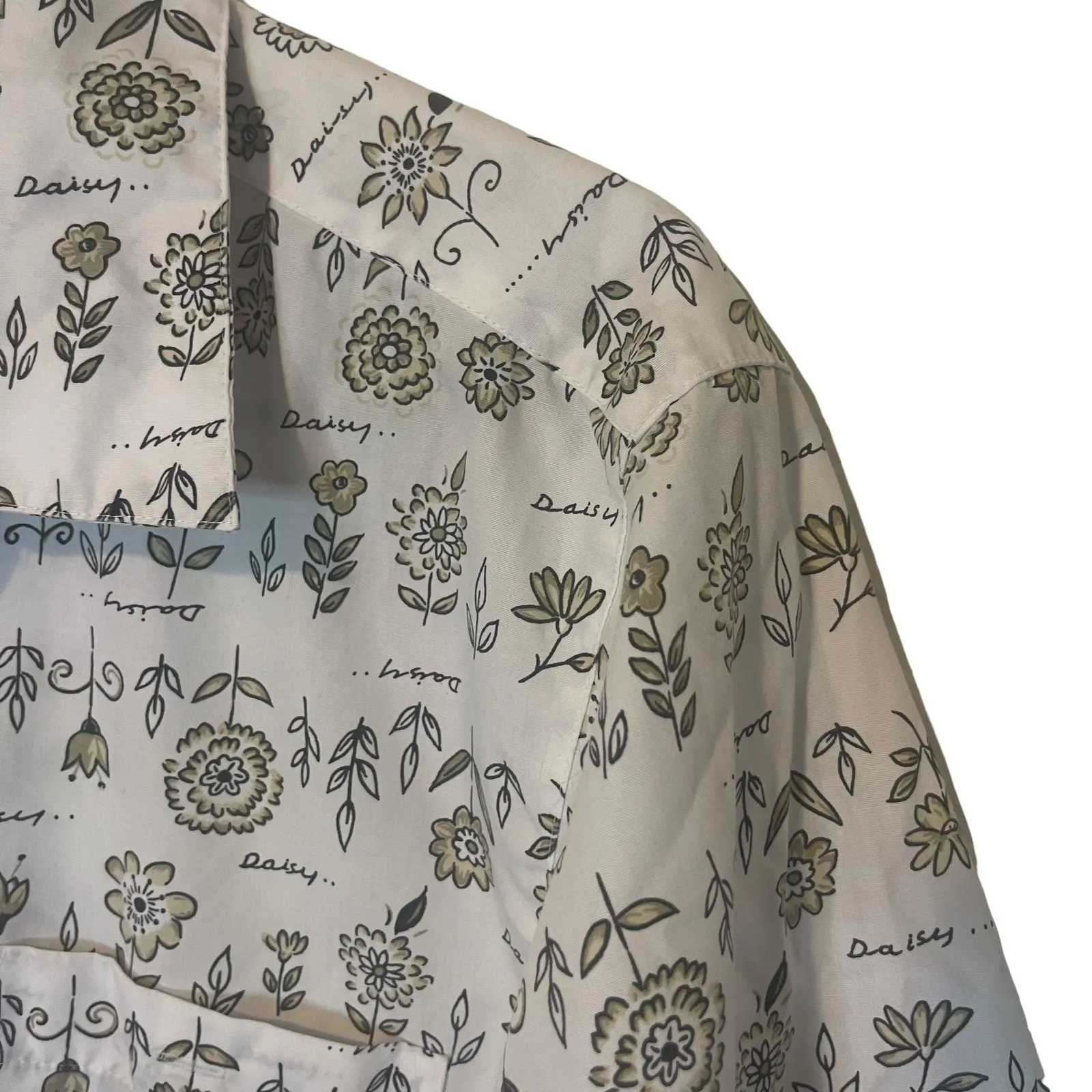 Cabin Creek Vintage‎ 90s Women's Size Large Novelty Floral Daisy Button Up - Image 4