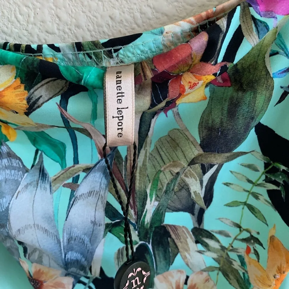 NWT Nanette Lepore High Leg Hipster Bikini Tropical Artsy Print 8 - Image 5
