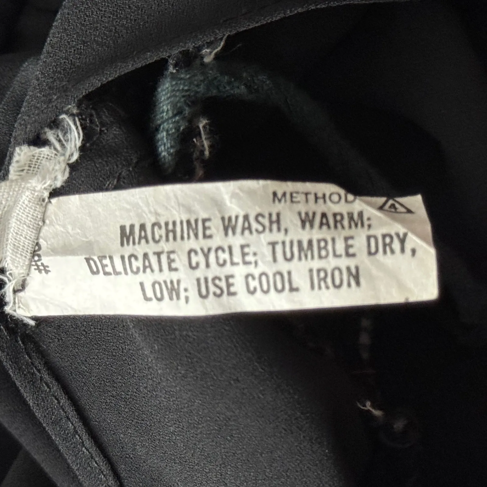 Vintage Black Ruched Sleeve Top Gold Stitch Puff Shoulder Blouse Party Goth Glam Size M - Image 6