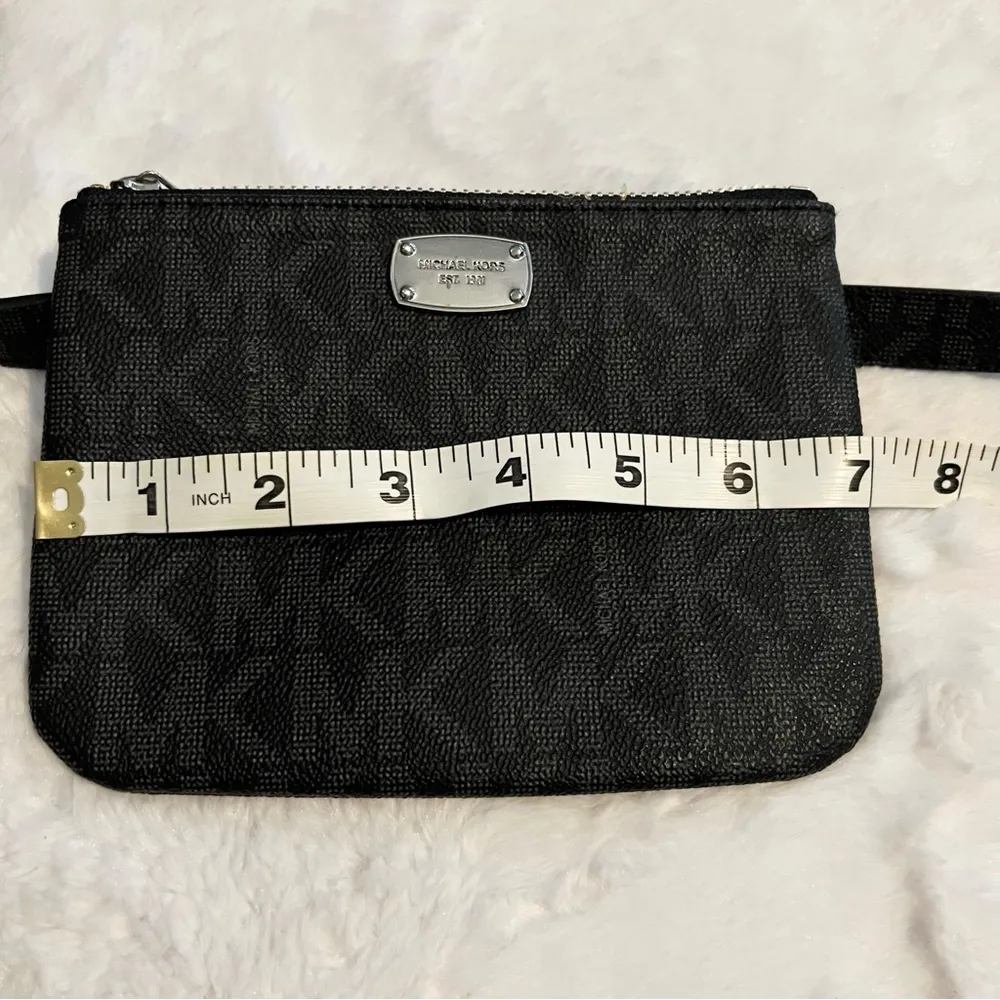Michael Kors Black MK Logo Designer Belt Bag Fanny Pack Waist Bag - Image 4