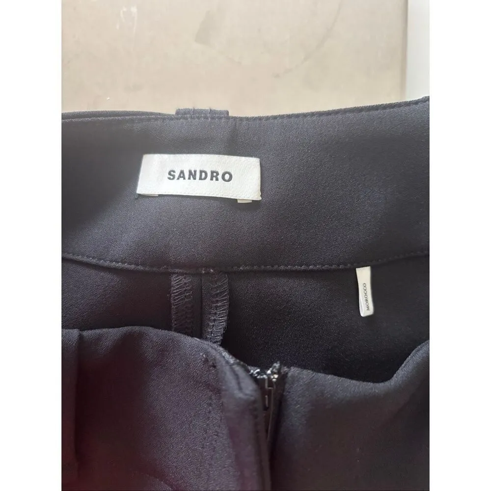 SANDRO Black Croft Shorts Womens Size 40 US Size 6 Pockets - Image 2