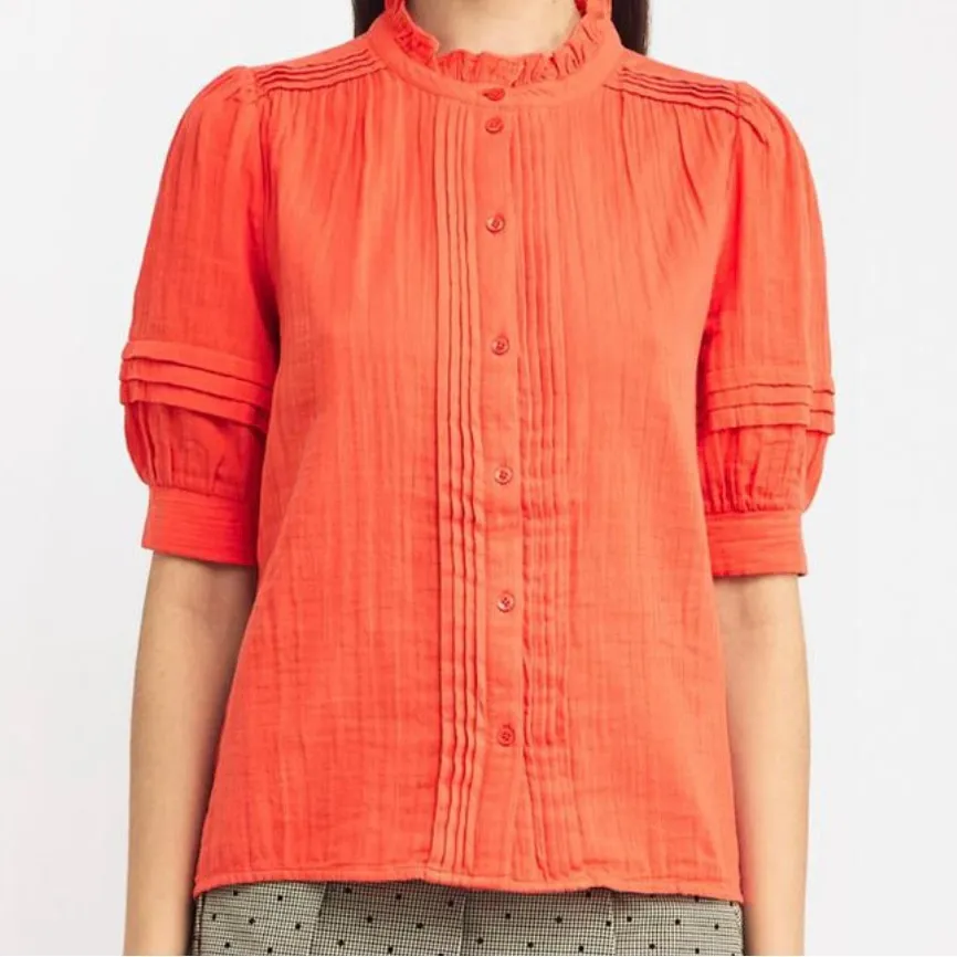 ME+EM Vibrant Orange Blouse Size 8 - Image 2