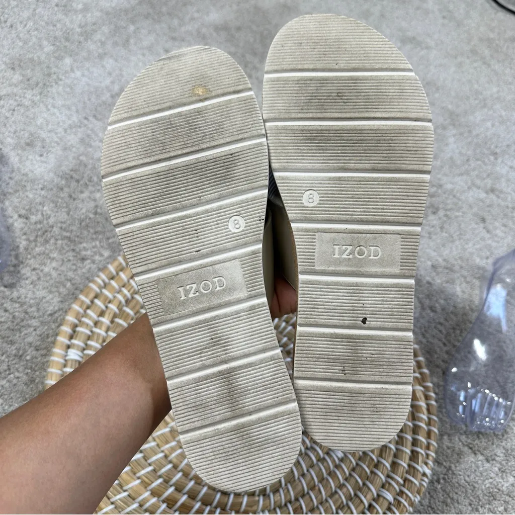 Izod Women’s Alyssa Gold Pewter Cross Strap Slide On Sandals Comfort Size 8 - Image 9