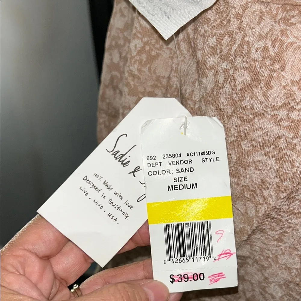 Sadie & Sage Pink Wrap Blouse Long Sleeve Fitted - Image 9