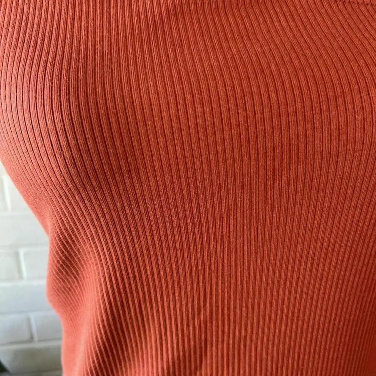 J.Crew  Orange Rust One Shoulder Vintage Rib Tank - Image 5