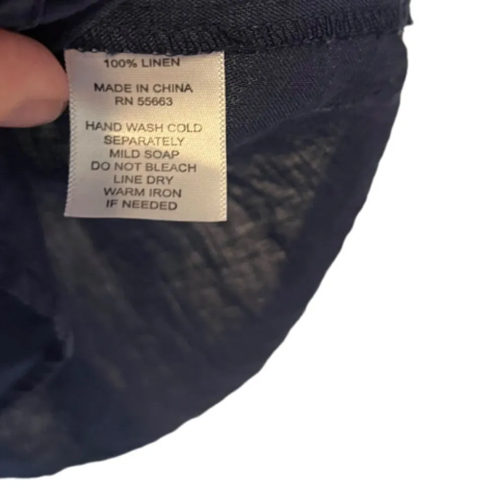 For Cynthia  beachwear 100% linen beach/swim cover up BLUE SIZE M - Image 8