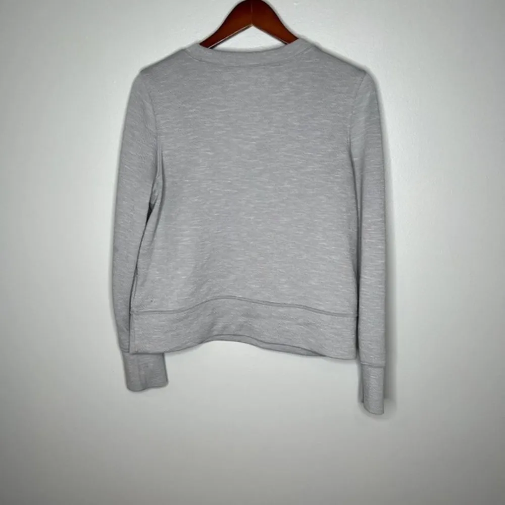 Prana women's gray boxy pullover crew neck sweatshirt lounge pocket medium - Image 6