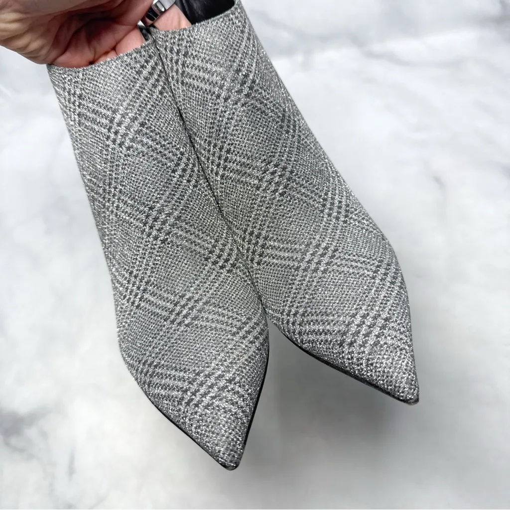 Jimmy Choo Marinda Prince of Stars Glitter Plaid Pointed Toe Ankle Booties Boots - Image 6