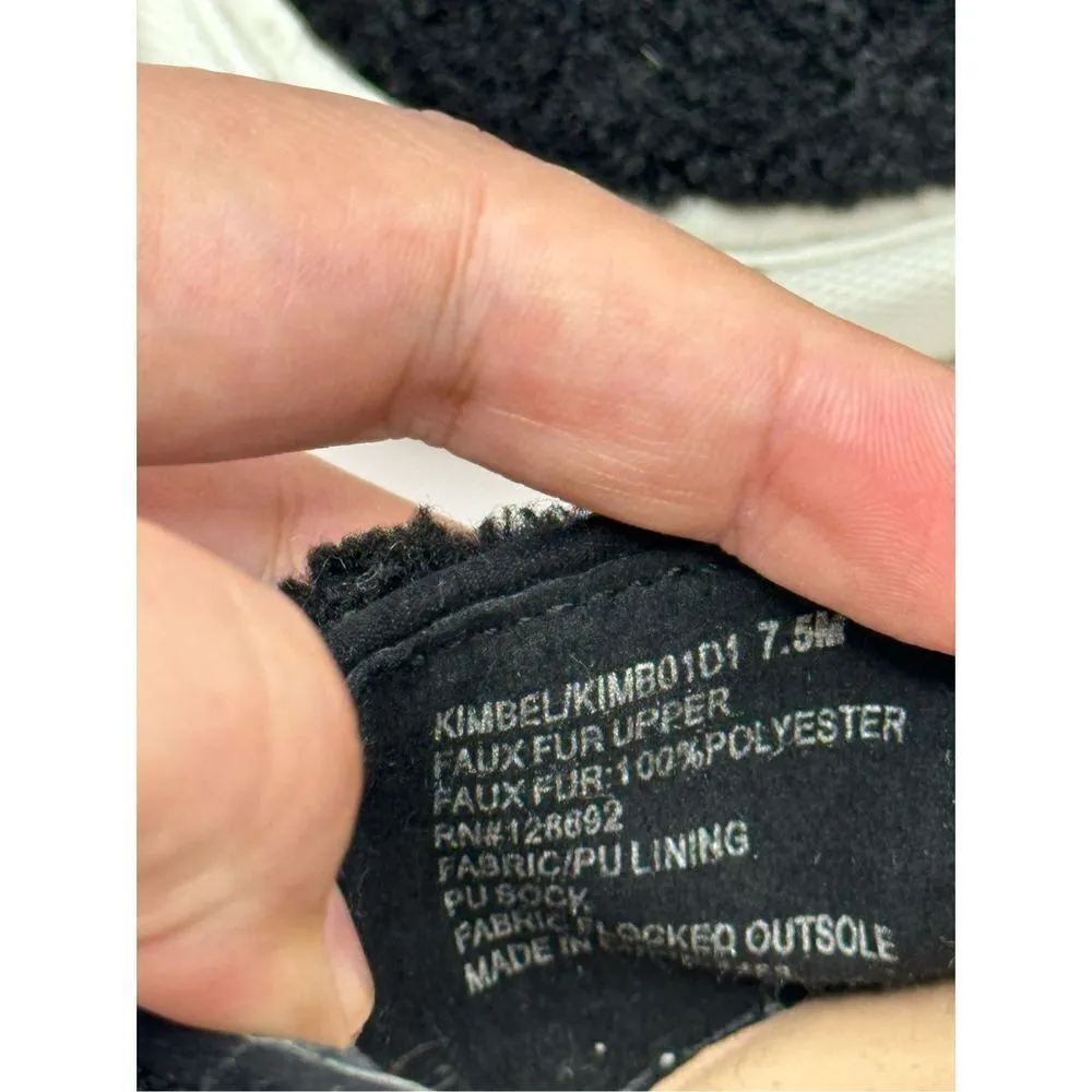 Steven New York Fuzzy Sneaker Size 7.5 Black Kimbel Faux Shearling Slip On Shoes - Image 10