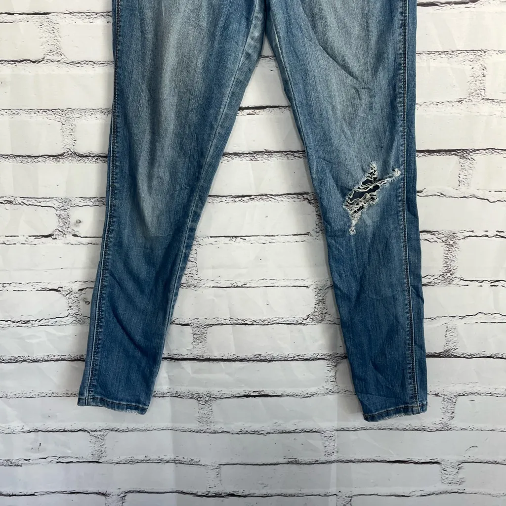1822 Denim Mid Rise Distressed Skinny Jeans Medium Wash Stretch Denim Women’s 0 - Image 4
