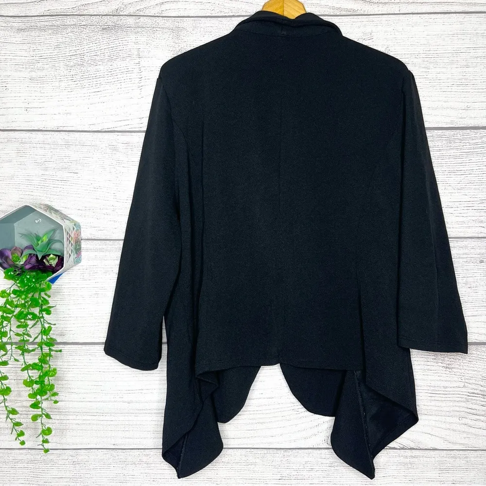 Modern Black Open Front Lightweight Bolero Blazer Jacket Size 4X - Image 4