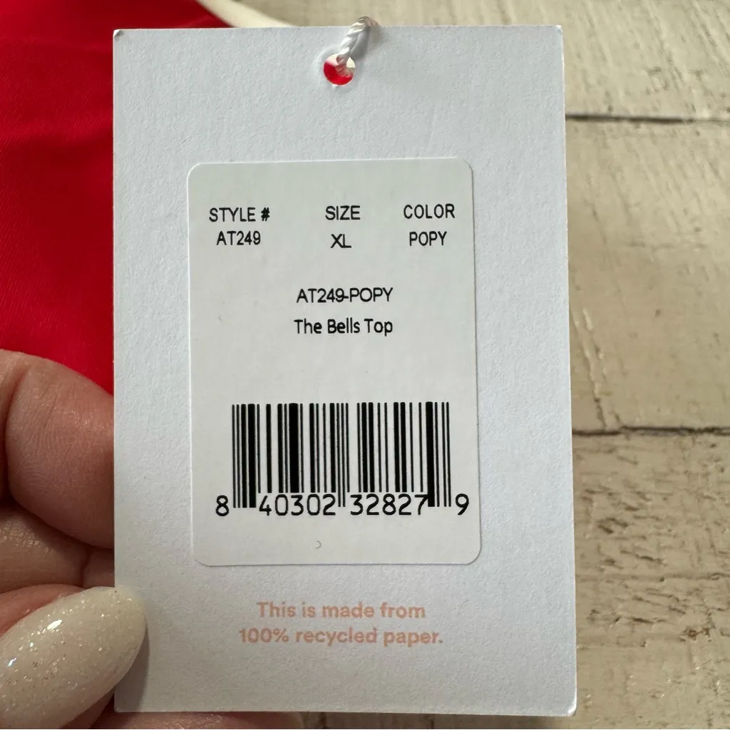 Andie Swim the Bells Bikini Top‎ NWT size XL Poppy Red Piped Swimsuit - Image 6