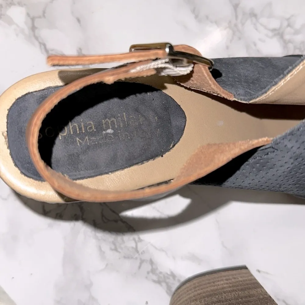 Sophia Milano size 10 leather block heel sandals - Image 2