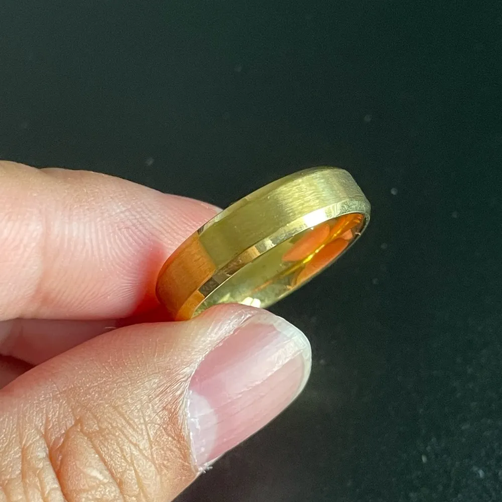 6mm plain gold stainless steel ring - Image 2