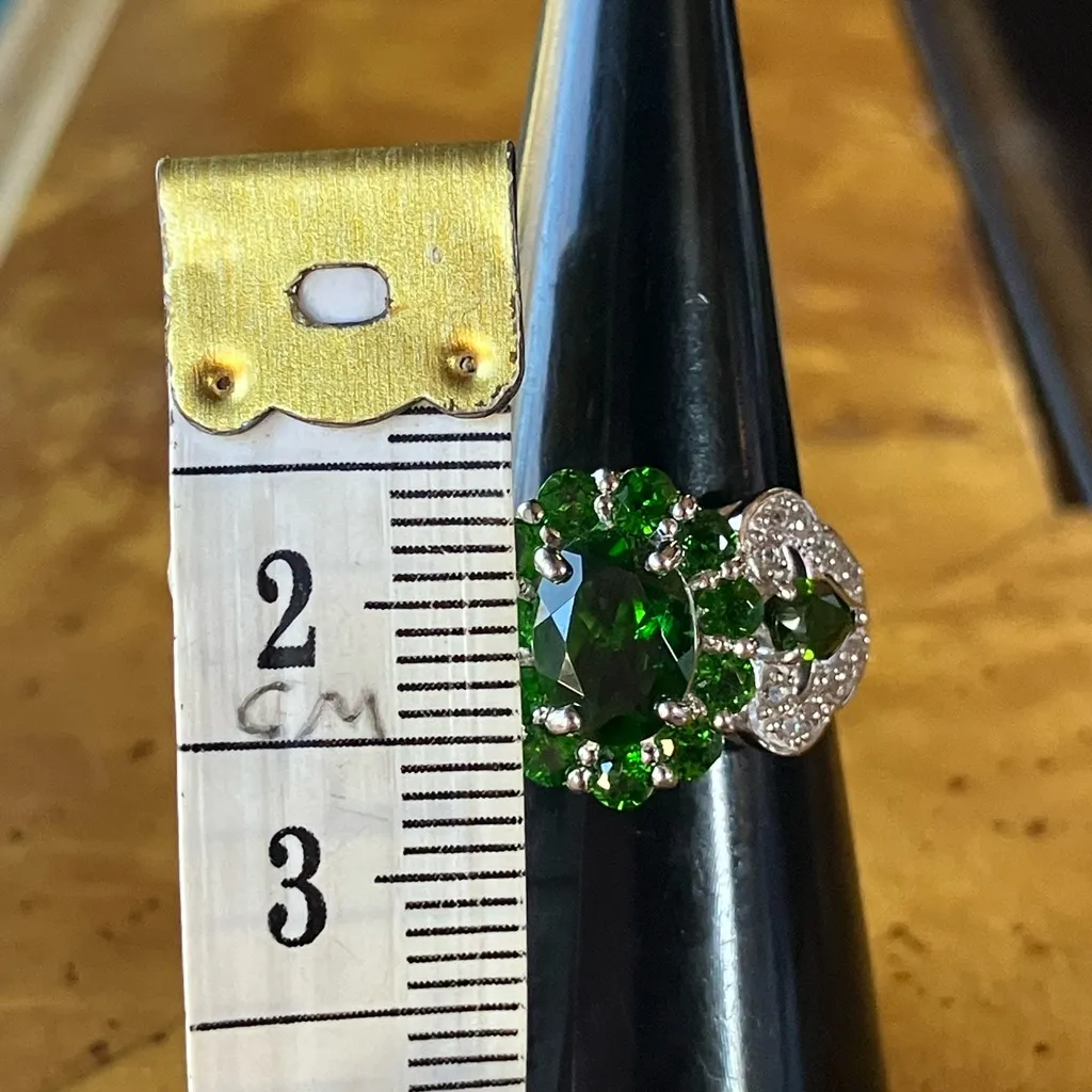 Natural Chrome Diopside Sterling Silver Ring Size 6 - Image 7