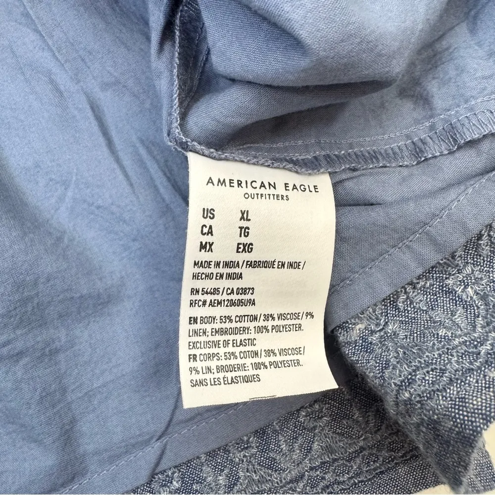 American Eagle AE Chambray Swing Cami X-large XL NWT New Blue Embroidered Boho - Image 13