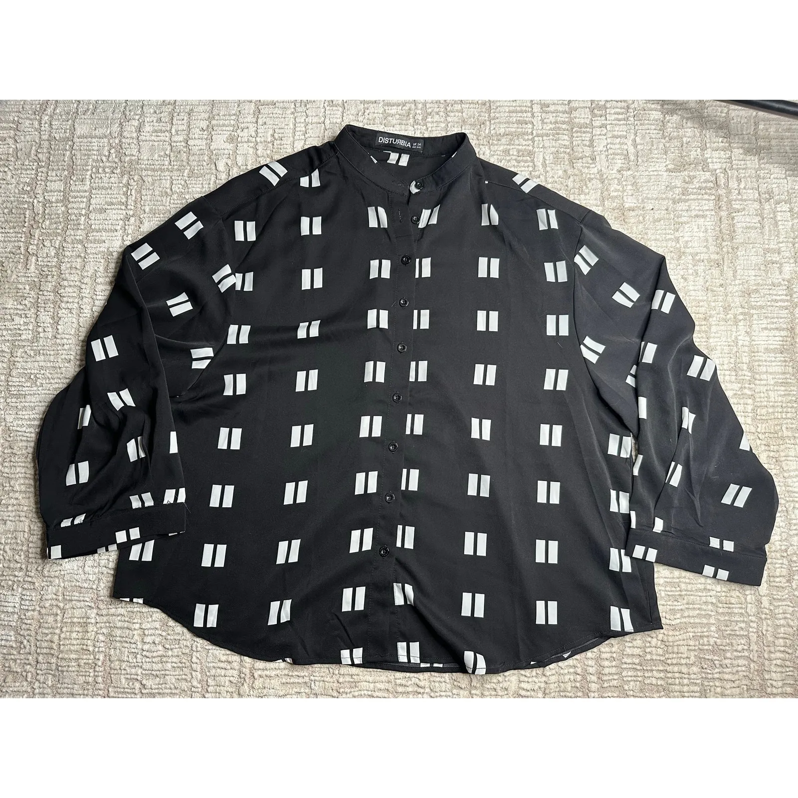 Disturbia: Black and White Blouse Size 10 - Image 3