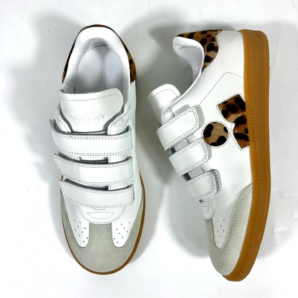 Isabel Marant Beth Low Top Sneaker White Leopard EU 37 NEW - Image 16
