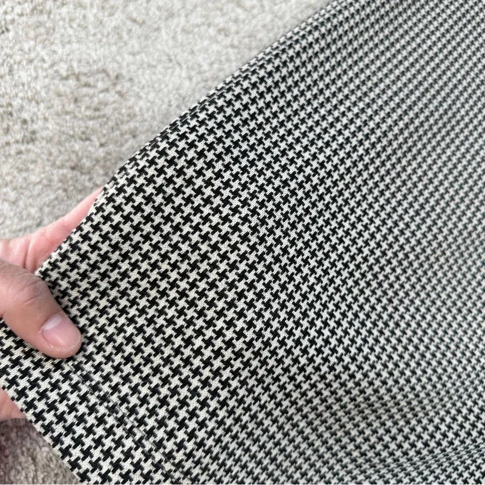 Bryn Walker Palazzo Soft Knit Pull On Pants Houndstooth Wide Leg Nero/Latte XXS - Image 10