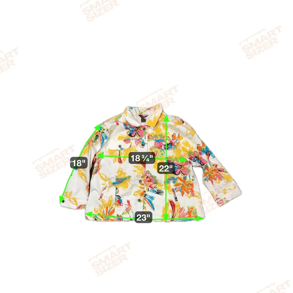 Multiples Women’s Artsy Colorful Floral Shirt Jacket Bright Tropical Size‎ XL - Image 7