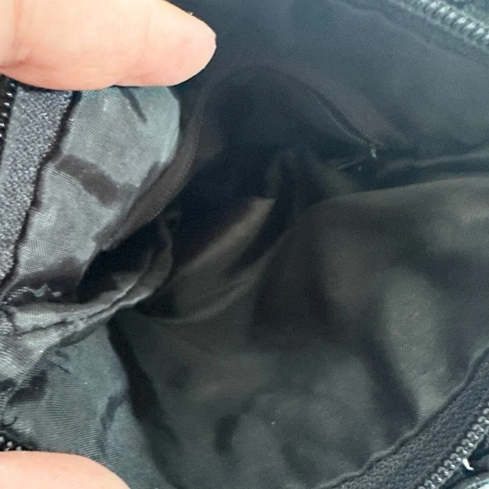 R&G Design Y2K Vintage Black Woven Suede Upper Slim Pouch Top Zip Boho Crossbody - Image 2