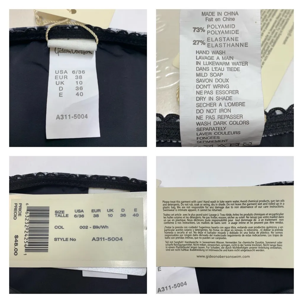 Gideon Oberson Leopard Snake Cheeky Bikini Bottom Black Size 6 - Image 7