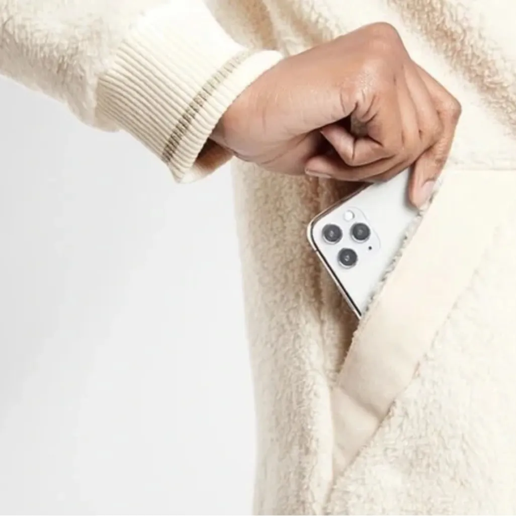 Athleta Tugga long sherpa jacket in a natural/cream color Size L - Image 7