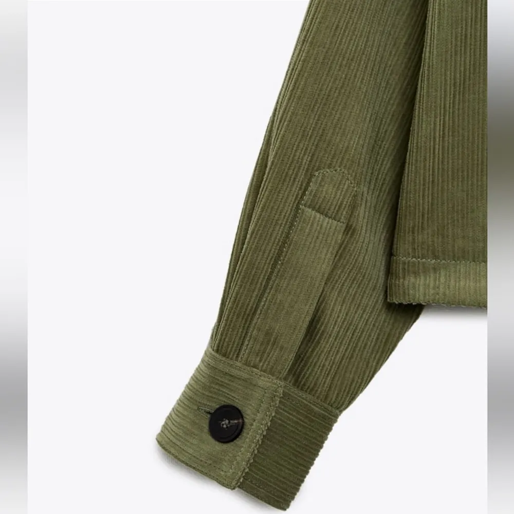ZARA  CORDUROY OVERSHIRT Khaki color - Image 6