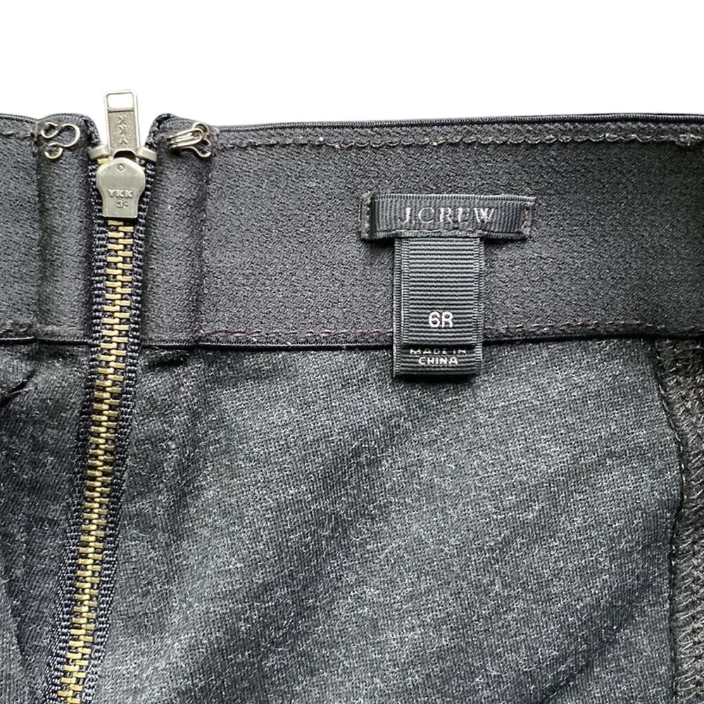 J CREW Pant Womens Sz 6 Grey Stretch Classic Heritage Preppy - Image 3