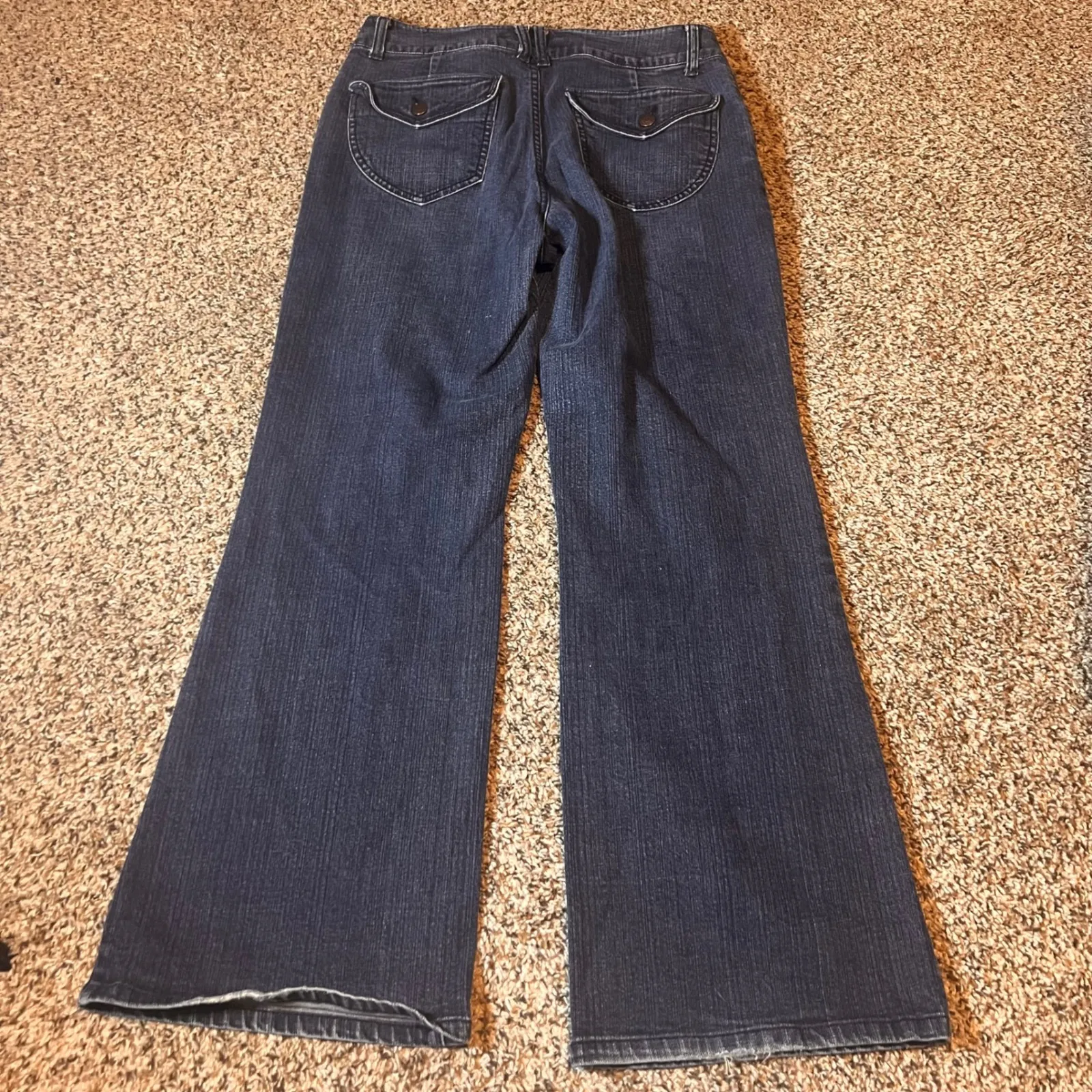 Zena Flare Leg Jeans Women's Dark‎ Wash Denim Trousers Casual Pants Blue Size 16 - Image 6