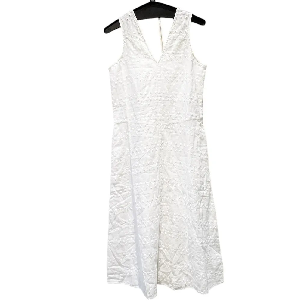 Everlane NWT The Linen Eyelet Maxi Dress White XXS/XS - Image 5