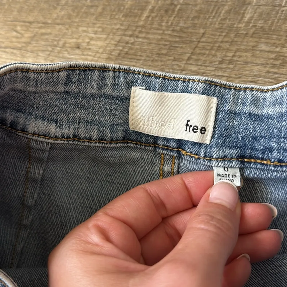 Aritzia Wilfred Denim Mini Skirt 0 Blue - Image 2