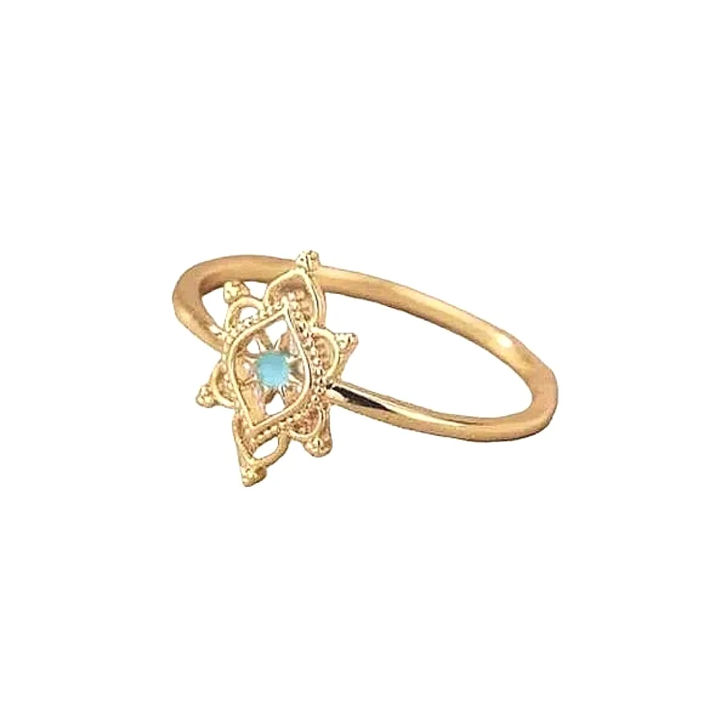 New Yellow-Gold Filigree Center-Stone Ring‎ - Image 6
