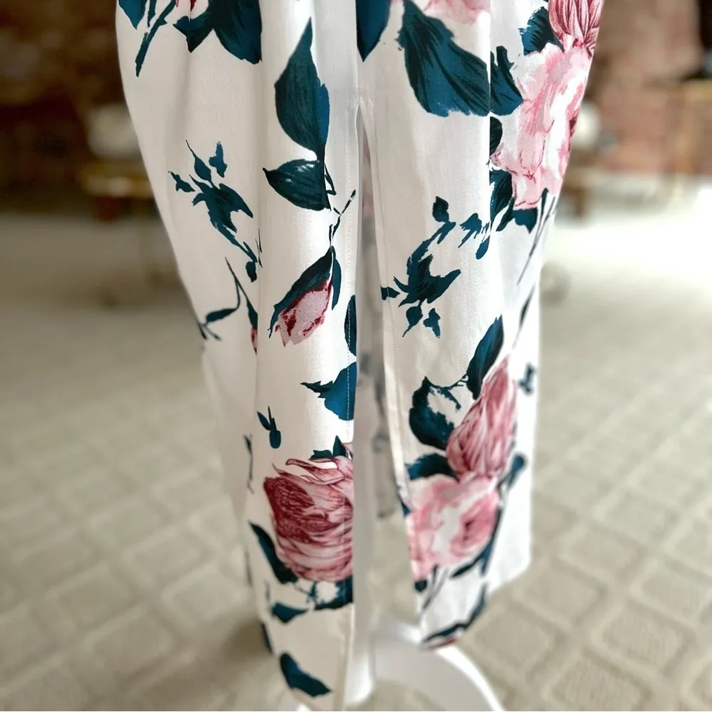 L’Atiste White Floral Crisscross Back Midi Dress M - Image 6