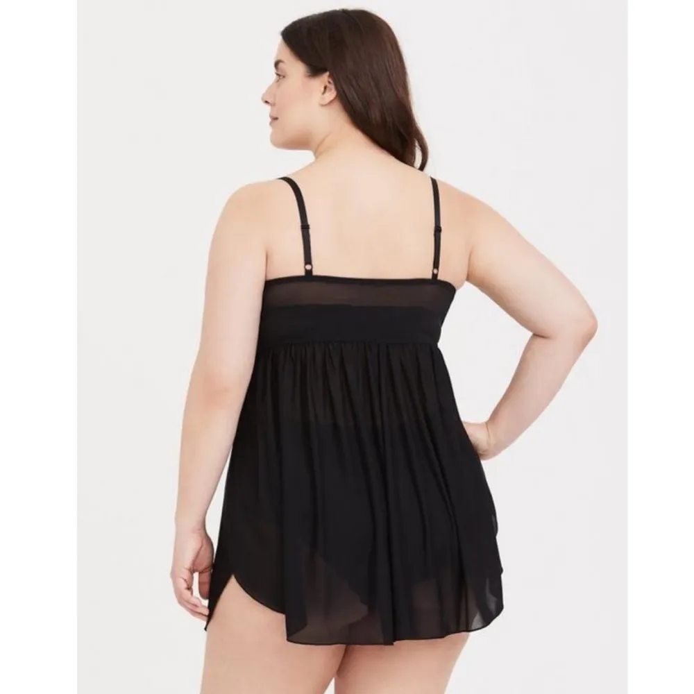 Torrid Black Mesh Lace Babydoll Sz 1X - Image 2