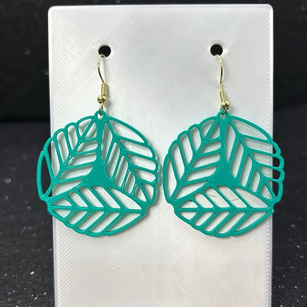 The Vine Curve Teal Earrings - Image 3