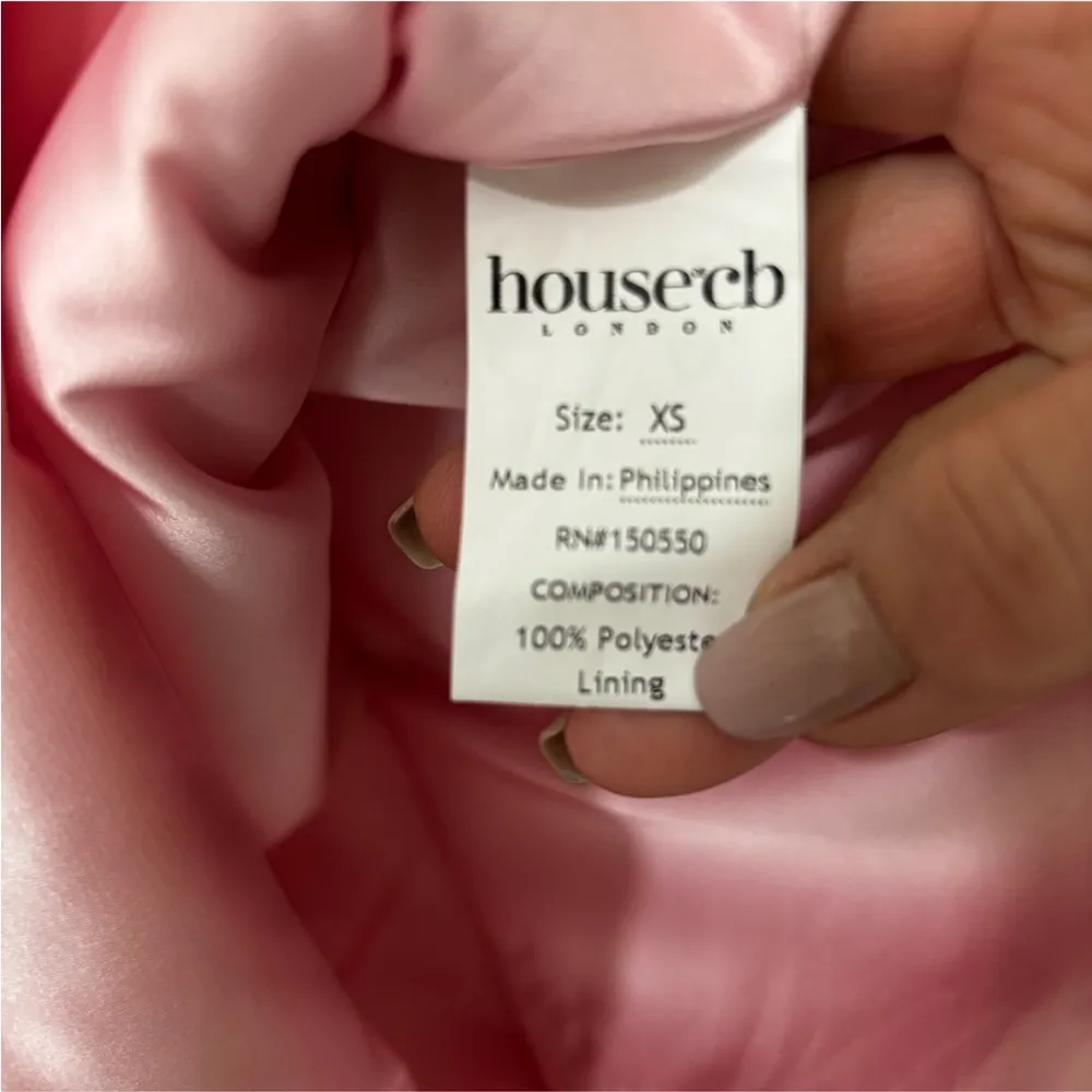 NWT HOUSE OF CB COSETTE ROSE SHADOW SATIN SLEEVELESS MINI DRESS XS - Image 5