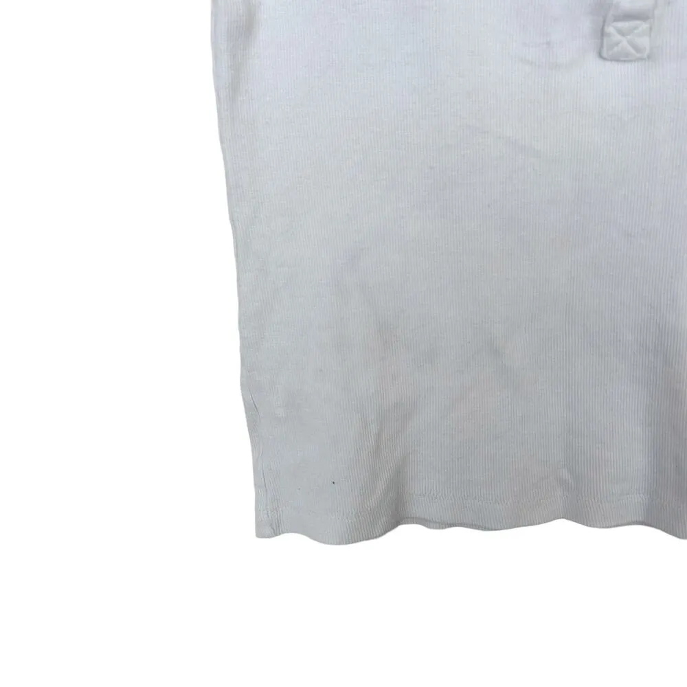 Harley Davidson White Ribbed Henley T Shirt Sz L Size L - Image 3