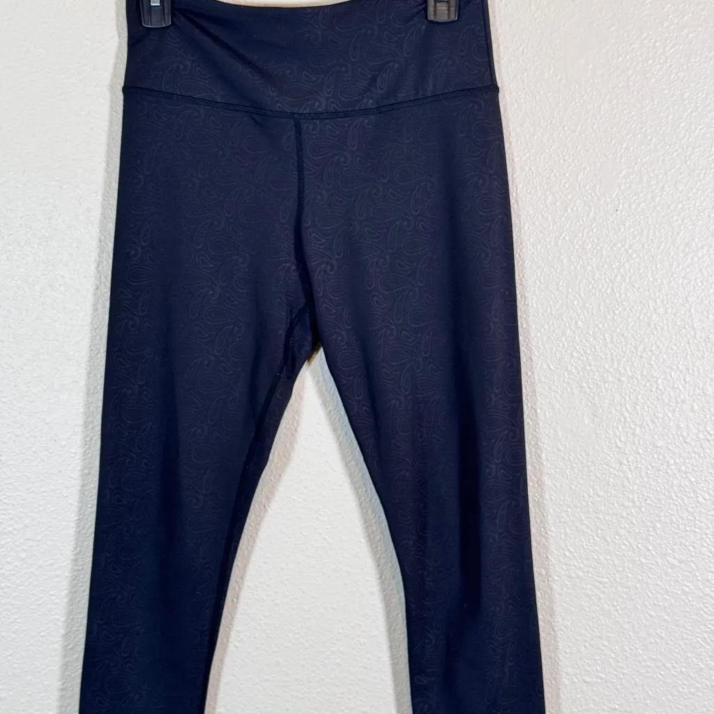 Zyia Black Paisley High Rise Cropped Leggings Womens 6 Yoga Pants Athletic Capri - Image 10